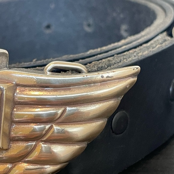 Harley Davidson Leather Belt & Buckle - Picture 3 of 11